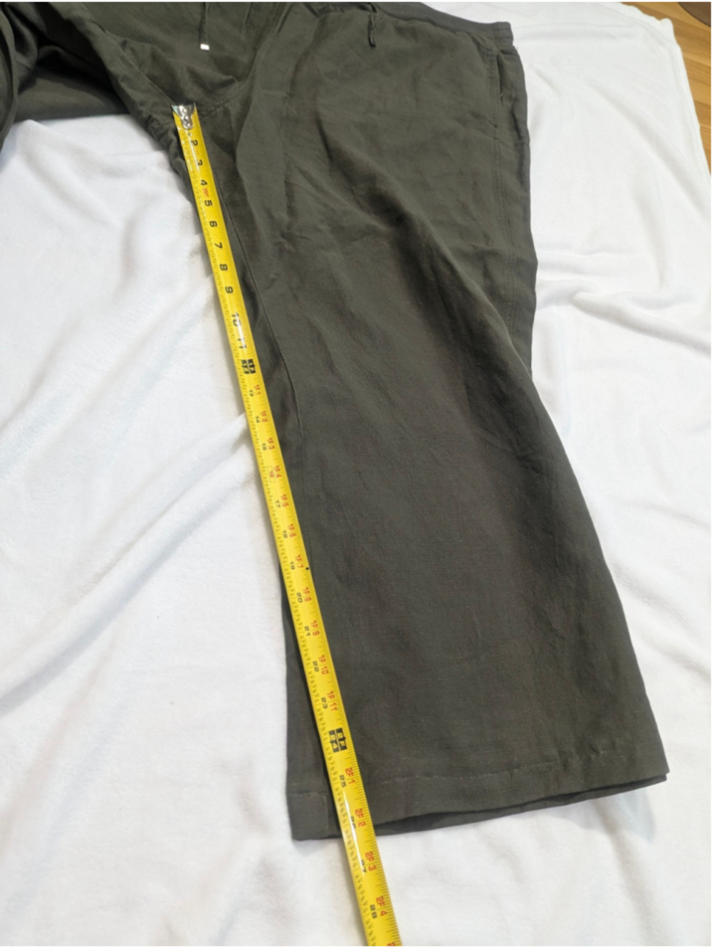 Lane Bryant Linen Cropped Pants Olive Size 22 24 - Picture 8 of 10